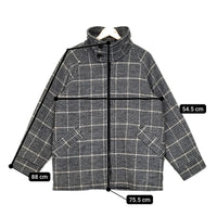 nuterm BIG HARRINGTON JACKET チェック ウール サイズS ジャケット ブラック ベージュ ホワイト メンズ ニューターム【中古】5-1007A◆
