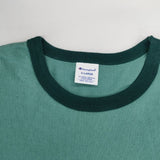 Champion トリムTシャツ リンガー プリント サイズXL C8-Z329 palm island florida 半袖Ｔシャツ カットソー エメラルドグリーン メンズ チャンピオン【中古】6-0422S∞