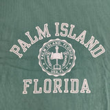 Champion トリムTシャツ リンガー プリント サイズXL C8-Z329 palm island florida 半袖Ｔシャツ カットソー エメラルドグリーン メンズ チャンピオン【中古】6-0422S∞