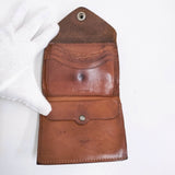 RRL コンチョボタン イタリア製 レザーサイズ 革 二つ折り財布 ブラウン メンズ ダブルアールエル【中古】5-0815G♪