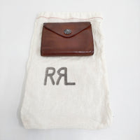 RRL コンチョボタン イタリア製 レザーサイズ 革 二つ折り財布 ブラウン メンズ ダブルアールエル【中古】5-0815G♪