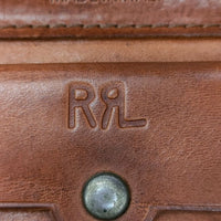 RRL コンチョボタン イタリア製 レザーサイズ 革 二つ折り財布 ブラウン メンズ ダブルアールエル【中古】5-0815G♪