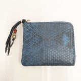 BRU NA BOINNE 新品 インディゴパイソンウォレット 革 レザー 定価44000円 財布 コインケース ネイビー メンズ ブルーナボイン【中古】5-1021G◎