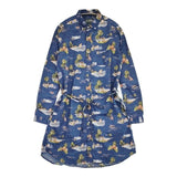 GITMAN BROS. アロハ柄 USA製 アメリカ製 ベルト付き ワンピース ネイビー マルチカラー レディース ギットマンブラザーズ【中古】5-1016M∞