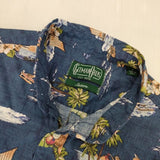 GITMAN BROS. アロハ柄 USA製 アメリカ製 ベルト付き ワンピース ネイビー マルチカラー レディース ギットマンブラザーズ【中古】5-1016M∞