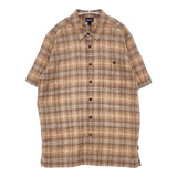 patagonia ACシャツ 52921 オーガニックコットン チェック サイズL 半袖シャツ オレンジ メンズ パタゴニア【中古】6-0422S∞#