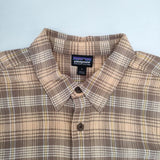 patagonia ACシャツ 52921 オーガニックコットン チェック サイズL 半袖シャツ オレンジ メンズ パタゴニア【中古】6-0422S∞#