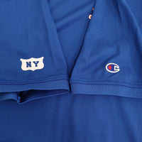 Champion GOLF モックネックシャツ サイズL 定価8580円 ゴルフウェア 半袖Ｔシャツ カットソー ブルー メンズ チャンピオン【中古】5-0815S♪