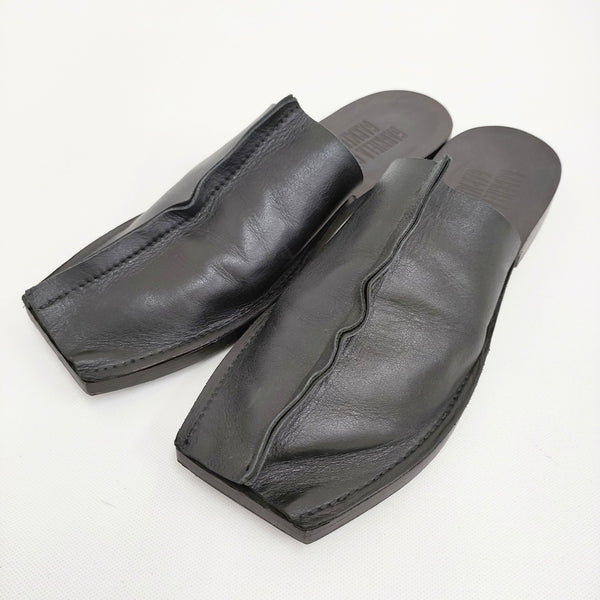 GABRIELA COLL GARMENTS Open Toe Babouche NO.7 39 ラムレザー 革 サンダル 25SS ブラック メンズ ガブリエラコールガーメンツ【中古】5-0902G♪