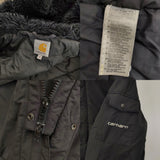 Carhartt ANCHORAGE PARKA N3-Bタイプ フェイクファー 中綿 ジャケット ブラック メンズ カーハート【中古】5-1020A◆