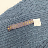 RALPH LAUREN ケーブルニット 大判 ウールアクリル マフラー ストール ネイビー レディース ラルフローレン【中古】5-1006T◎