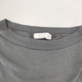 homspun 232-6317 40/2天竺 ハイネック半袖Tシャツ コットン 半袖Ｔシャツ カットソー グレー レディース ホームスパン【中古】6-0423S∞