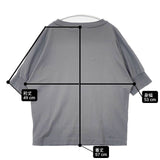 homspun 232-6317 40/2天竺 ハイネック半袖Tシャツ コットン 半袖Ｔシャツ カットソー グレー レディース ホームスパン【中古】6-0423S∞