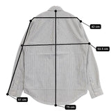 POLO RALPH LAUREN クラシックフィット BDボタンダウン ストライプ 長袖シャツ ホワイト グレー メンズ ポロ・ラルフローレン【中古】5-1113M∞