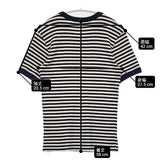 adam et Rope フランス製 GMM-001-0434-A コットン ボーダー 半袖Ｔシャツ カットソー ホワイト ネイビー メンズ アダムエロペ【中古】6-0422S∞