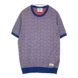 Paris Saint-Germain/EDIFICE ボーダー 半袖 セーター ニット ブルー ホワイト メンズ パリサンジェルマン/エディフィス【中古】6-0422S∞