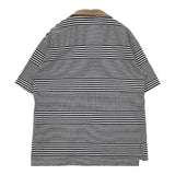 adam et Rope ボーダー 半袖 ポロシャツ ブラック ホワイト ブラウン メンズ アダムエロペ【中古】6-0507S∞