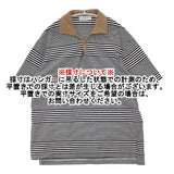 adam et Rope ボーダー 半袖 ポロシャツ ブラック ホワイト ブラウン メンズ アダムエロペ【中古】6-0507S∞