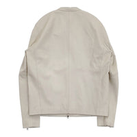 TK ラムレザーシングルライダース 定価33000円 羊革 革ジャン タケオキクチ ジャケット 23AW オフホワイト メンズ ティーケー【中古】5-1014T♪