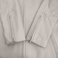 TK ラムレザーシングルライダース 定価33000円 羊革 革ジャン タケオキクチ ジャケット 23AW オフホワイト メンズ ティーケー【中古】5-1014T♪