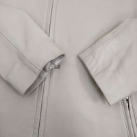 TK ラムレザーシングルライダース 定価33000円 羊革 革ジャン タケオキクチ ジャケット 23AW オフホワイト メンズ ティーケー【中古】5-1014T♪
