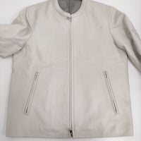 TK ラムレザーシングルライダース 定価33000円 羊革 革ジャン タケオキクチ ジャケット 23AW オフホワイト メンズ ティーケー【中古】5-1014T♪