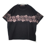 Sacai/SUN SURF パイナップル刺繍 20-04944 コットン 日本製 サイズ2 半袖Ｔシャツ カットソー ブラック ピンク レディース サカイ/サンサーフ【中古】6-0410S△