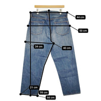 A.PRESSE Washed Denim Wide Pants 定価41800円 サイズ34 デニムパンツ 22AW ブルー メンズ アプレッセ【中古】5-0908G♪