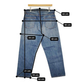A.PRESSE Washed Denim Wide Pants 定価41800円 サイズ34 デニムパンツ 22AW ブルー メンズ アプレッセ【中古】5-0908G♪