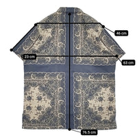 POLO RALPH LAUREN 90年代 開襟シャツ オープンカラー ペイズリー バンダナ柄 ブルーグレー ベージュ メンズ ポロラルフローレン【中古】5-0908S♪