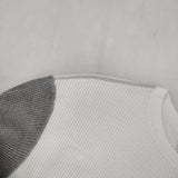 UNUSED hree Quarter Sleeve Thermal US2069 ワッフル サーマル カットソー ホワイト グレー メンズ アンユーズド【中古】5-1225M∞