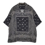 UNUSED bandanna short sleeve shirt ペイズリーショートスリーブシャツ US1798 半袖シャツ ブラック ホワイト メンズ アンユーズド【中古】6-0512S♪