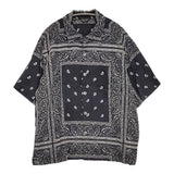UNUSED bandanna short sleeve shirt ペイズリーショートスリーブシャツ US1798 半袖シャツ ブラック ホワイト メンズ アンユーズド【中古】6-0512S♪