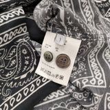 UNUSED bandanna short sleeve shirt ペイズリーショートスリーブシャツ US1798 半袖シャツ ブラック ホワイト メンズ アンユーズド【中古】6-0512S♪