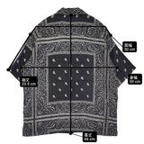 UNUSED bandanna short sleeve shirt ペイズリーショートスリーブシャツ US1798 半袖シャツ ブラック ホワイト メンズ アンユーズド【中古】6-0512S♪