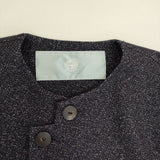 Dulcamara ジーロンラムステップフロントブルゾン ノーカラージャケット ネイビー メンズ ドゥルカマラ【中古】5-1027T∞