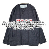 Dulcamara ジーロンラムステップフロントブルゾン ノーカラージャケット ネイビー メンズ ドゥルカマラ【中古】5-1027T∞