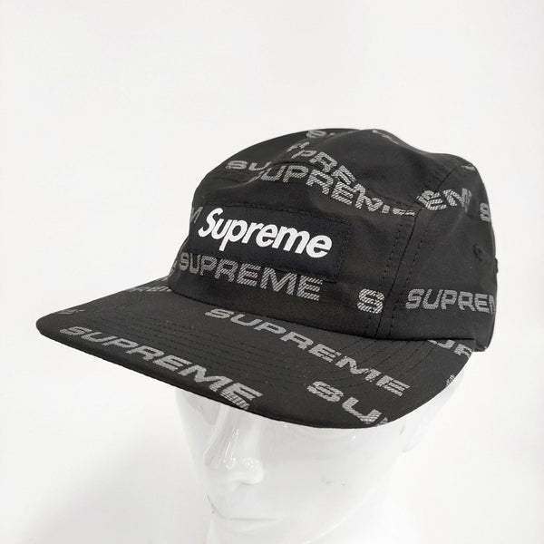 Supreme Reflective Jacquard Camp Cap 帽子 ロゴ キャップ 24AW ブラック メンズ シュプリーム【中古】5-0916G♪