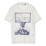 UNDERCOVER O3809 プリント 半袖Ｔシャツ カットソー ホワイト ブルー メンズ アンダーカバー【中古】6-0507S∞