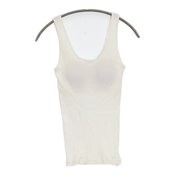 IENA 新品 コットンシルク リブタンクトップ サイズ38 定価9900円 25124468681010 タンクトップ 25SS ホワイト レディース イエナ【中古】5-0916S♪