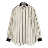 FRED PERRY F4544 ドビーストライプ ボタンダウン 長袖シャツ ベージュ メンズ フレッドペリー【中古】5-1225M∞