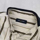 FRED PERRY F4544 ドビーストライプ ボタンダウン 長袖シャツ ベージュ メンズ フレッドペリー【中古】5-1225M∞