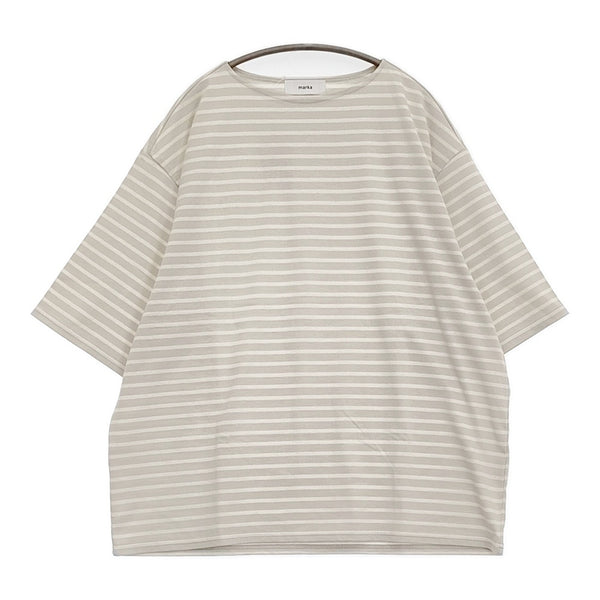 marka 未使用 NEW BASQUE S/S SHIRT 2 定価15400円 ボーダーTシャツ カットソー 25SS オフホワイト アイボリー レディース マーカ【中古】5-0926S♪