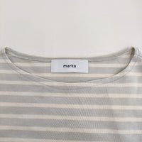 marka 未使用 NEW BASQUE S/S SHIRT 2 定価15400円 ボーダーTシャツ カットソー 25SS オフホワイト アイボリー レディース マーカ【中古】5-0926S♪