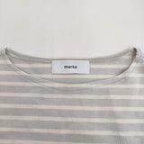 marka 未使用 NEW BASQUE S/S SHIRT 2 定価15400円 ボーダーTシャツ カットソー 25SS オフホワイト アイボリー レディース マーカ【中古】5-0926S♪