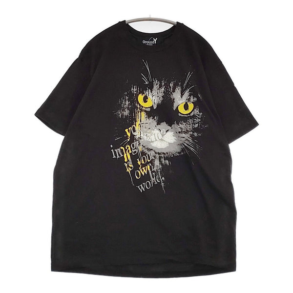 Ground Y Yohji Yamamoto 20/COTTON JERSEY CAT GRAPHIC T-SHIRT Ｔシャツ 25AW ブラック メンズ グラウンドワイヨウジヤマモト【中古】5-0926S♪