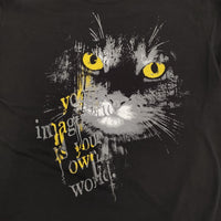 Ground Y Yohji Yamamoto 20/COTTON JERSEY CAT GRAPHIC T-SHIRT Ｔシャツ 25AW ブラック メンズ グラウンドワイヨウジヤマモト【中古】5-0926S♪