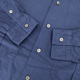 PORTER CLASSIC ロールアップシャツ ドット柄 コットン L 長袖シャツ ネイビー メンズ ポータークラシック【中古】6-0125M∞