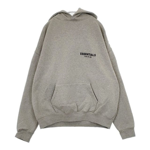 FOG Essentials Fear of God フロッキープリント 裏起毛 パーカー グレー メンズ フィアオブゴッド【中古】5-1027T∞