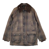 Barbour Tartan Bedale Jacket ビデイル イギリス製 縦ワラント オイルドジャケット 三井物産時代 C34/86CM 茶 メンズ バブアー【中古】5-1018T♪